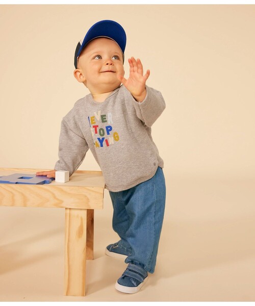 PETIT BATEAU（プチバトー）の「ロゴ入りキャップ（ハット・キッズ・ブルー系その他・6MONTH/18MONTH/36MONTH）」の2枚目の写真