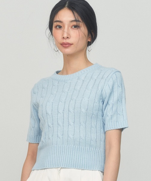 BLUE×PALANG(ブルーパラン)の「TOM SHORT KNIT(Tシャツ/カットソー・レディース・ネイビー/ライトブルー/ロイヤルブルー・FREE)」の4枚目の写真
