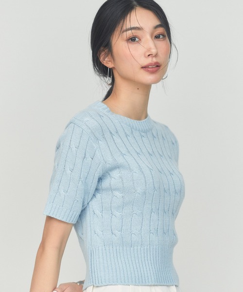 BLUE×PALANG(ブルーパラン)の「TOM SHORT KNIT(Tシャツ/カットソー・レディース・ネイビー/ライトブルー/ロイヤルブルー・FREE)」の7枚目の写真
