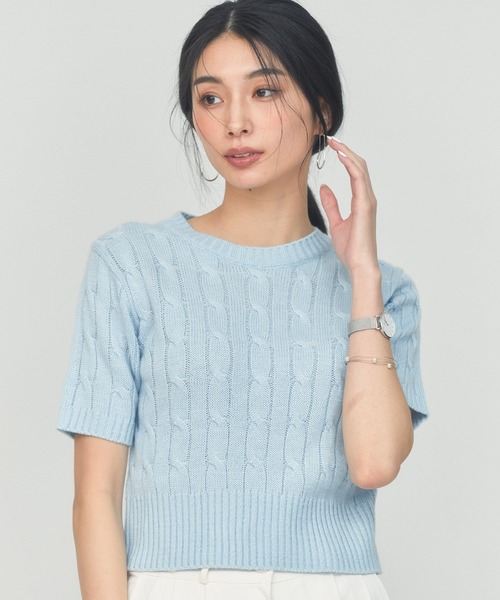 BLUE×PALANG(ブルーパラン)の「TOM SHORT KNIT(Tシャツ/カットソー・レディース・ネイビー/ライトブルー/ロイヤルブルー・FREE)」の6枚目の写真
