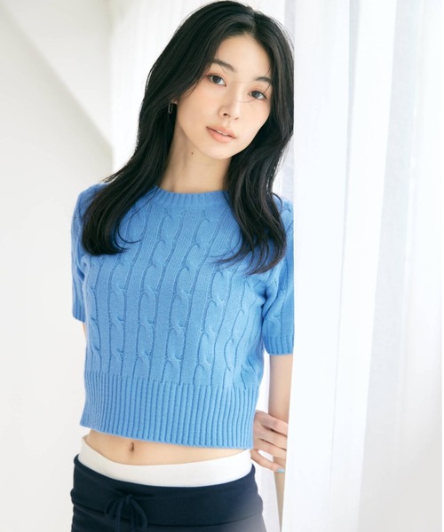 BLUE×PALANG(ブルーパラン)の「TOM SHORT KNIT(Tシャツ/カットソー・レディース・ネイビー/ライトブルー/ロイヤルブルー・FREE)」の13枚目の写真