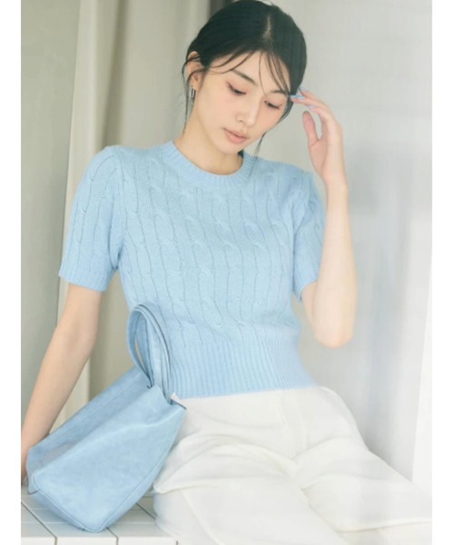 BLUE×PALANG(ブルーパラン)の「TOM SHORT KNIT(Tシャツ/カットソー・レディース・ネイビー/ライトブルー/ロイヤルブルー・FREE)」の17枚目の写真