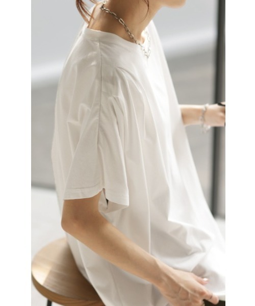HUG.U（ハグユー）の「ひんやり。接触冷感 Tシャツ（Tシャツ/カットソー・レディース・アイボリー/オレンジ/ブラック/ホワイト/ライトブルー・FREE）」の22枚目の写真