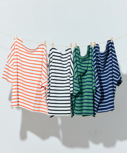 FREAK'S STORE(フリークスストア)の「限定展開 ボートネックバスクボーダー半袖Tシャツ(Tシャツ/カットソー・レディース・ベージュ/ブルー/グリーン/レッド/オフホワイト/その他3/その他1/イエロー/オレンジ/ネイビー・フリ-)」の11枚目の写真