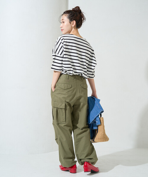 FREAK'S STORE(フリークスストア)の「限定展開 ボートネックバスクボーダー半袖Tシャツ(Tシャツ/カットソー・レディース・ベージュ/ブルー/グリーン/レッド/オフホワイト/その他3/その他1/イエロー/オレンジ/ネイビー・フリ-)」の15枚目の写真