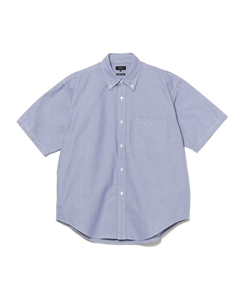 BEAMS（ビームス）の「ワイドフィット 5分袖 ボタンダウンシャツ（シャツ/ブラウス・メンズ・ブルー/その他3/ホワイト/その他・S/XL/L/M）」の2枚目の写真