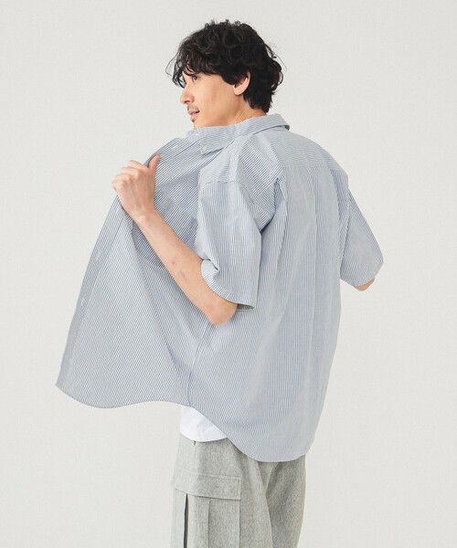 BEAMS（ビームス）の「ワイドフィット 5分袖 ボタンダウンシャツ（シャツ/ブラウス・メンズ・ブルー/その他3/ホワイト/その他・S/XL/L/M）」の14枚目の写真