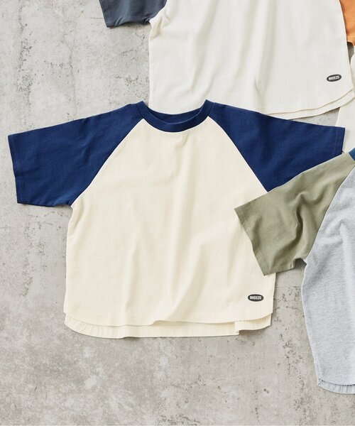 BREEZE（ブリーズ）の「【WEB限定/ジュニア対応】ラグラン半袖Tシャツ（Tシャツ/カットソー・キッズ・その他12/カーキ/サックスブルー/チャコール/ネイビー/オレンジ/その他11/ピンク・90/100/110/120/130/140/150/160）」の4枚目の写真
