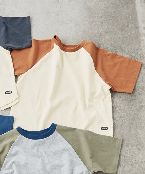 BREEZE（ブリーズ）の「【WEB限定/ジュニア対応】ラグラン半袖Tシャツ（Tシャツ/カットソー・キッズ・その他12/カーキ/サックスブルー/チャコール/ネイビー/オレンジ/その他11/ピンク・90/100/110/120/130/140/150/160）」の7枚目の写真