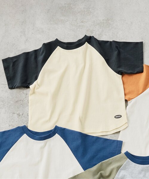 BREEZE（ブリーズ）の「【WEB限定/ジュニア対応】ラグラン半袖Tシャツ（Tシャツ/カットソー・キッズ・その他12/カーキ/サックスブルー/チャコール/ネイビー/オレンジ/その他11/ピンク・90/100/110/120/130/140/150/160）」の2枚目の写真