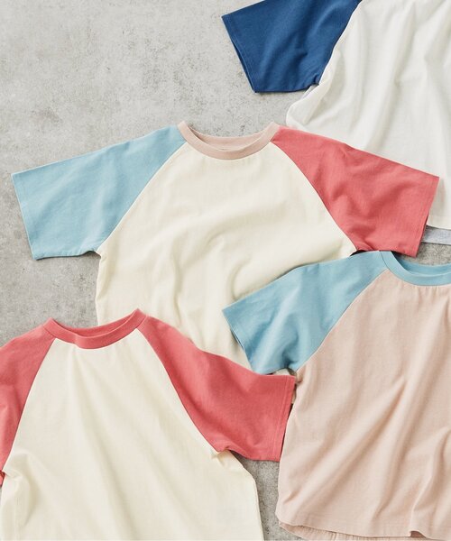 BREEZE（ブリーズ）の「【WEB限定/ジュニア対応】ラグラン半袖Tシャツ（Tシャツ/カットソー・キッズ・その他12/カーキ/サックスブルー/チャコール/ネイビー/オレンジ/その他11/ピンク・90/100/110/120/130/140/150/160）」の9枚目の写真