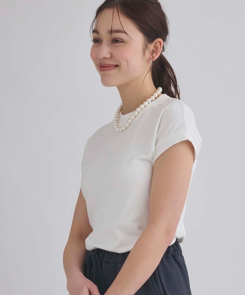 fifth(フィフス)の「シンプルフィットTシャツ(Tシャツ/カットソー・レディース・ホワイト/ブラック/ベージュ・M)」の10枚目の写真