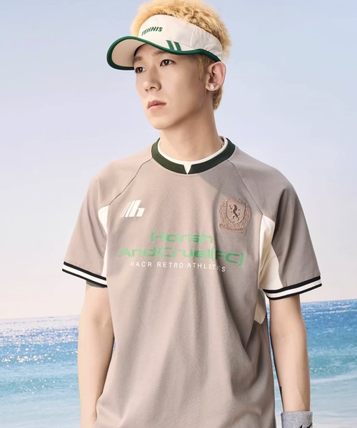 セール】ロゴサッカーTシャツ ゲームシャツ ユニセックス 配色