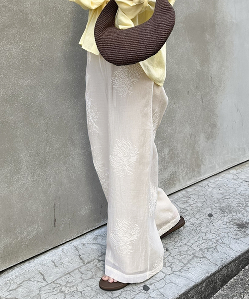 新品　JOURNAL STANDARD シアーレースレイヤードパンツ　ホワイト 追加3》シアーレースレイヤードパンツ（その他パンツ）｜JOURNAL