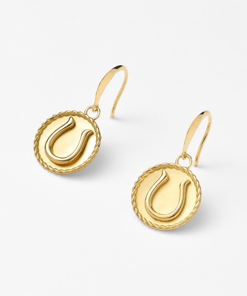 セール】K18 馬/ホース/馬蹄/ホースシュー ピアス（ピアス（両耳用