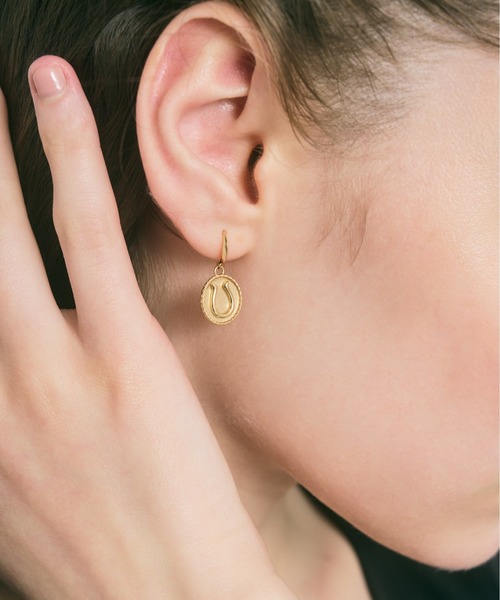 セール】K18 馬/ホース/馬蹄/ホースシュー ピアス（ピアス（両耳用