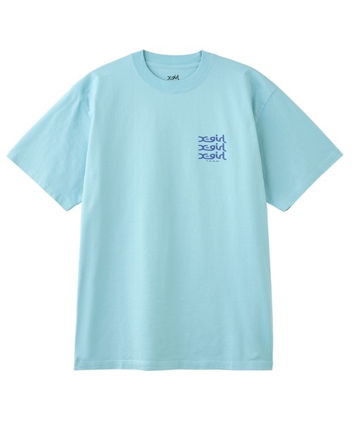 X-girl(エックスガール)の「GLOW LOGO S/S TEE(Tシャツ/カットソー・レディース・チャコールグレー/ライトブルー/ホワイト・S/M/L)」の4枚目の写真