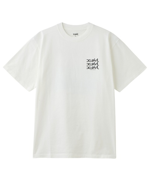 X-girl(エックスガール)の「GLOW LOGO S/S TEE(Tシャツ/カットソー・レディース・チャコールグレー/ライトブルー/ホワイト・S/M/L)」の5枚目の写真