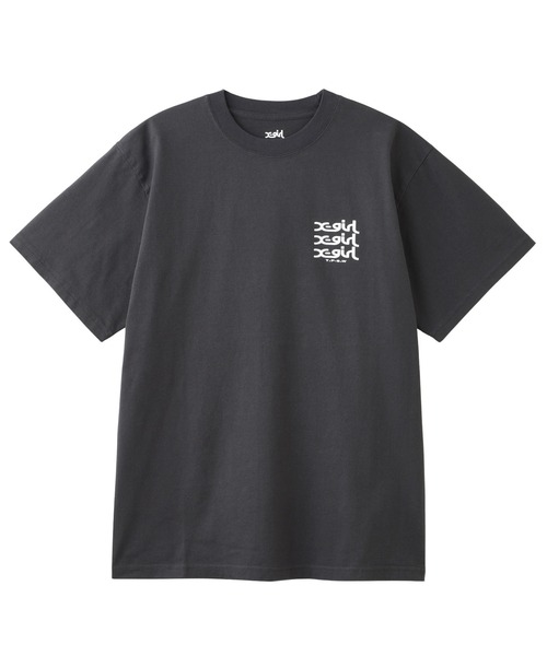 X-girl(エックスガール)の「GLOW LOGO S/S TEE(Tシャツ/カットソー・レディース・チャコールグレー/ライトブルー/ホワイト・S/M/L)」の6枚目の写真