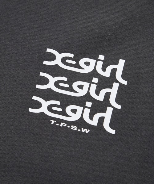 X-girl(エックスガール)の「GLOW LOGO S/S TEE(Tシャツ/カットソー・レディース・チャコールグレー/ライトブルー/ホワイト・S/M/L)」の8枚目の写真