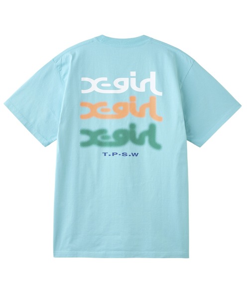 X-girl(エックスガール)の「GLOW LOGO S/S TEE(Tシャツ/カットソー・レディース・チャコールグレー/ライトブルー/ホワイト・S/M/L)」の17枚目の写真