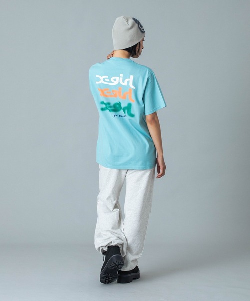 X-girl(エックスガール)の「GLOW LOGO S/S TEE(Tシャツ/カットソー・レディース・チャコールグレー/ライトブルー/ホワイト・S/M/L)」の16枚目の写真