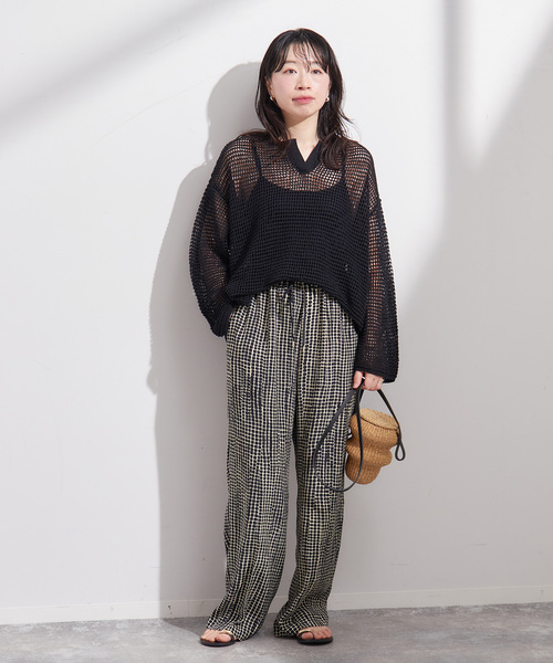 journal standard L'essage(ジャーナルスタンダードレサージュ)の「《SP》DEVEAUX モノトーンイージーパンツ(その他パンツ・レディース・ブラック×ブラック/アイボリー・FREE)」の6枚目の写真