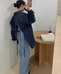 meJane | バックオープンリボン 長袖シャツ(シャツ/ブラウス)