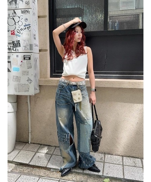 新品未使用タグ付☆SLY SLY L／W REMAKE STRAIGHT パンツ L/W REMAKE STRAIGHT PT ローウエスト リメイク ストレート