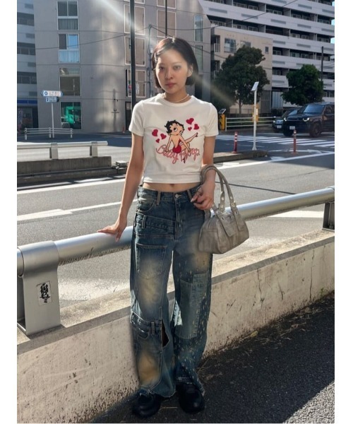 SLY（スライ）の「L/W REMAKE STRAIGHT PT ローウエスト リメイク ストレート パンツ（デニムパンツ・レディース・ブルー・0/1）」の19枚目の写真