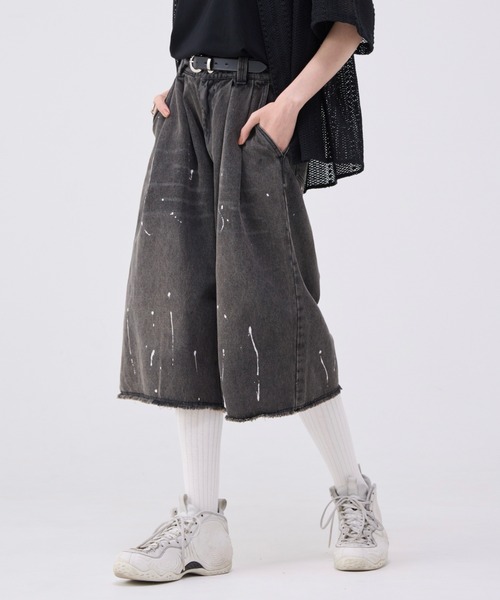 SUDO denim half pt「buggy cut」 デニムハーフパンツ genzai Chain Baggy Denim Half Pants – YZ