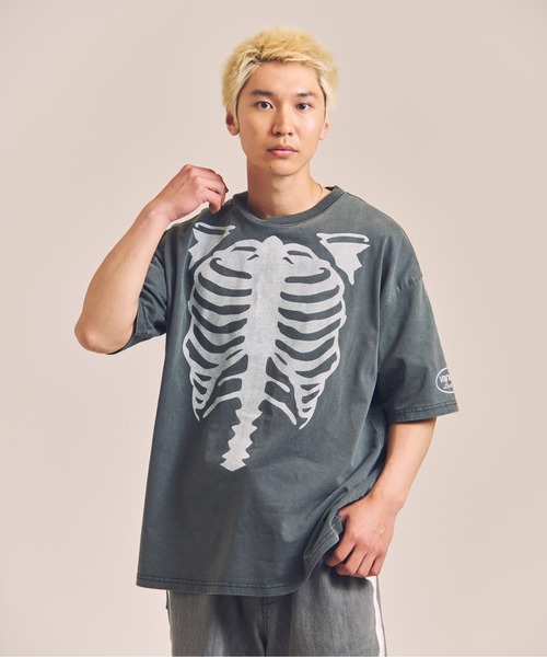 VANSON-SKELTON BONES-Pigment Dyed Tee（Tシャツ/カットソー