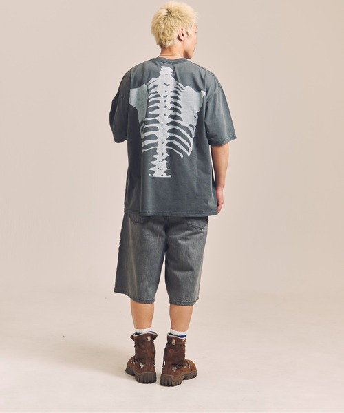 VANSON（ヴァンソン）の「VANSON-SKELTON BONES-Pigment Dyed Tee（Tシャツ/カットソー・メンズ・ブラック・M/L/XL）」の17枚目の写真