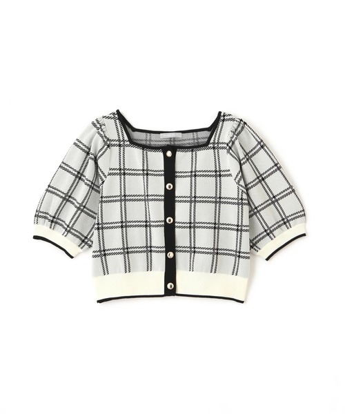 JILL by JILL STUART(ジルバイジルスチュアート)の「◇チェックジャガード 短丈カーデトップス(ニット/セーター・レディース・ブラック/ホワイト/グレー・FREE)」の21枚目の写真