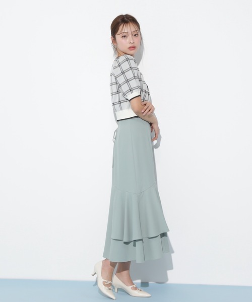 JILL by JILL STUART(ジルバイジルスチュアート)の「◇チェックジャガード 短丈カーデトップス(ニット/セーター・レディース・ブラック/ホワイト/グレー・FREE)」の6枚目の写真