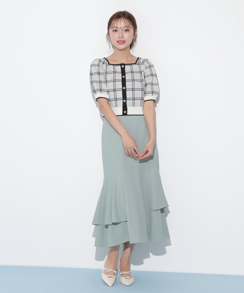 JILL by JILL STUART(ジルバイジルスチュアート)の「◇チェックジャガード 短丈カーデトップス(ニット/セーター・レディース・ブラック/ホワイト/グレー・FREE)」の8枚目の写真
