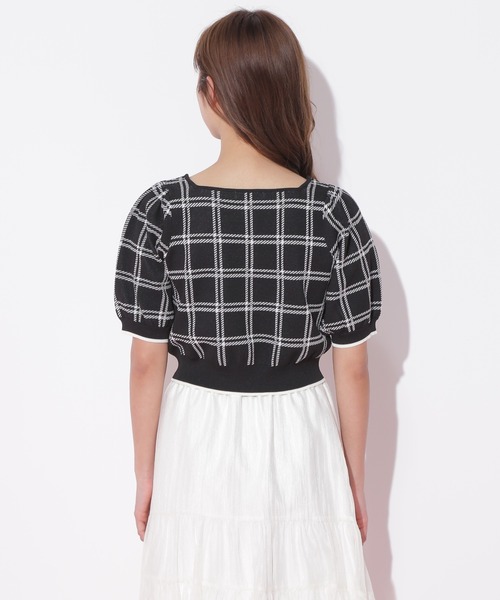 JILL by JILL STUART(ジルバイジルスチュアート)の「◇チェックジャガード 短丈カーデトップス(ニット/セーター・レディース・ブラック/ホワイト/グレー・FREE)」の14枚目の写真
