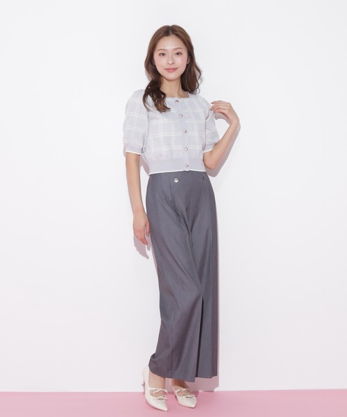 JILL by JILL STUART(ジルバイジルスチュアート)の「◇チェックジャガード 短丈カーデトップス(ニット/セーター・レディース・ブラック/ホワイト/グレー・FREE)」の16枚目の写真