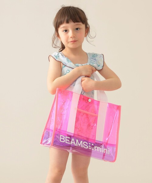 BEAMS mini(ビームスミニ)の「カラー PVC プールバッグ 2025SS(トートバッグ・キッズ・ブルー/ピンク・ONE SIZE)」の3枚目の写真