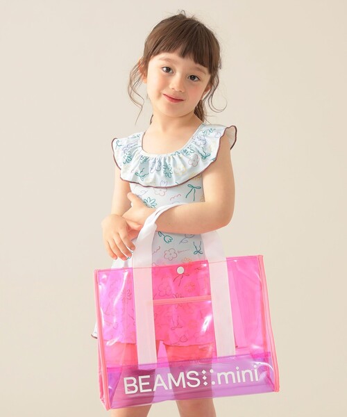 BEAMS mini(ビームスミニ)の「カラー PVC プールバッグ 2025SS(トートバッグ・キッズ・ブルー/ピンク・ONE SIZE)」の4枚目の写真