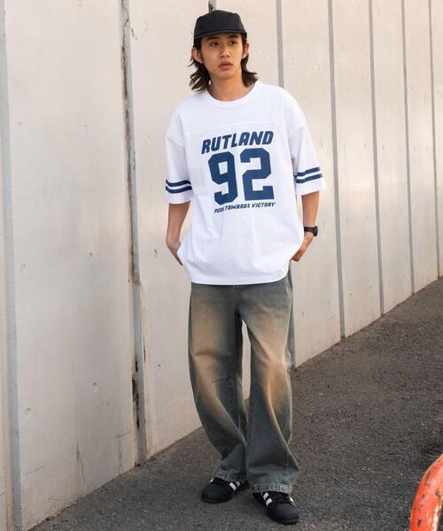 WEGO(ウィゴー)の「WEGO/ヘビーウェイトナンバリングBIG T(Tシャツ/カットソー・メンズ・ブラウン/ホワイト/ブラック/ダークグリーン・MEDIUM/LARGE)」の5枚目の写真