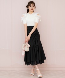 シアーヘムギャザーマーメイドスカート