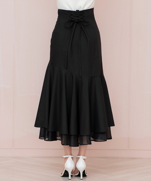 WILLSELECTION（ウィルセレクション）の「シアーヘムギャザーマーメイドスカート（スカート・レディース・ラベンダー/ネイビー/ピンク/ブラック・FREE）」の9枚目の写真