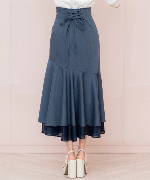 WILLSELECTION（ウィルセレクション）の「シアーヘムギャザーマーメイドスカート（スカート・レディース・ラベンダー/ネイビー/ピンク/ブラック・FREE）」の20枚目の写真