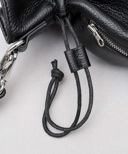 ADAM PATEK（アダムパテック）の「本革 レザー 2WAY 巾着 ハンド ミニショルダーバッグ（ショルダーバッグ・メンズ・ブラック・FREE）」の8枚目の写真
