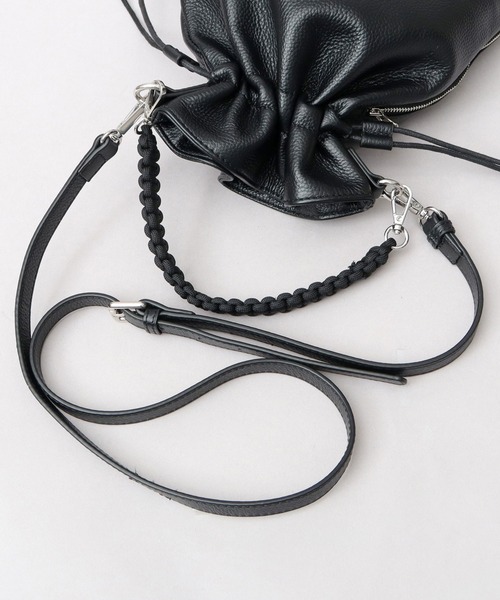 ADAM PATEK（アダムパテック）の「本革 レザー 2WAY 巾着 ハンド ミニショルダーバッグ（ショルダーバッグ・メンズ・ブラック・FREE）」の18枚目の写真