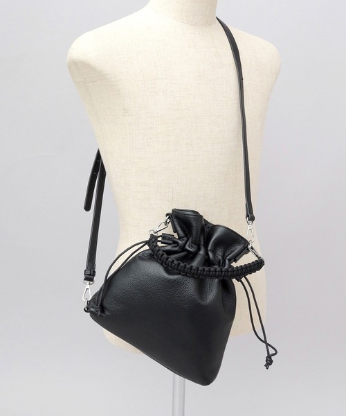 ADAM PATEK（アダムパテック）の「本革 レザー 2WAY 巾着 ハンド ミニショルダーバッグ（ショルダーバッグ・メンズ・ブラック・FREE）」の21枚目の写真