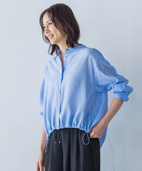 LAUTREAMONT(ロートレアモン)の「シアードロストシャツ≪洗濯機で洗える≫(シャツ/ブラウス・レディース・ホワイト/ライトブルー/ブラック/パープル/グリーン・9号)」の4枚目の写真