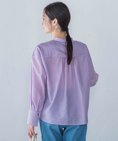 LAUTREAMONT(ロートレアモン)の「シアードロストシャツ≪洗濯機で洗える≫(シャツ/ブラウス・レディース・ホワイト/ライトブルー/ブラック/パープル/グリーン・9号)」の20枚目の写真