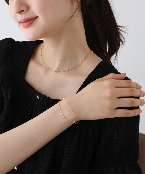 BLUEEAST（ブルーイースト）の「２連ステーションブレス / ニッケルフリー（ブレスレット・レディース・シルバー/ゴールド・FREE）」の4枚目の写真